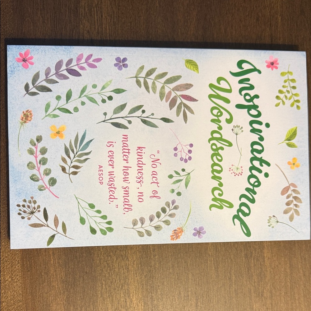 Inspirational Wordsearch Puzzle Book - Floral Green Cover